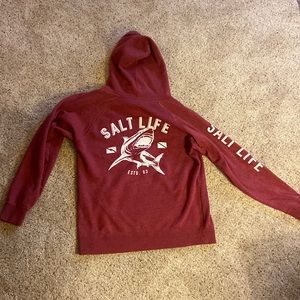 Salt life, red hoodie youth large